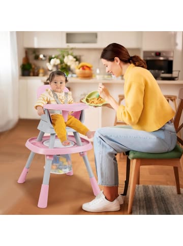 COSTWAY Hochstuhl Baby 16 in 1 in Rosa
