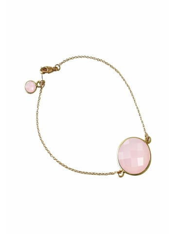 Gemshine Armband Rosenquarz in gold coloured