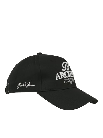 Jack & Jones Baseballkappe mit Stickerei und verstellbarem Riemen in Schwarz