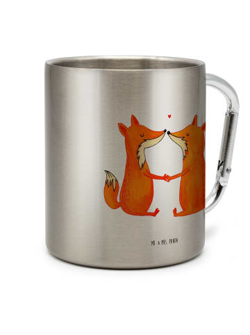 Mr. & Mrs. Panda Thermobecher Füchse Liebe ohne Spruch in Silber