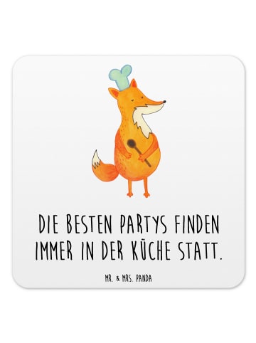 Mr. & Mrs. Panda Untersetzer Set Fuchs Koch mit Spruch in Weiß