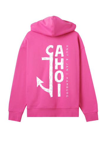 F4NT4STIC Hoodie Oversized Shirt Knut & Jan Scribble Logo in hyper pink