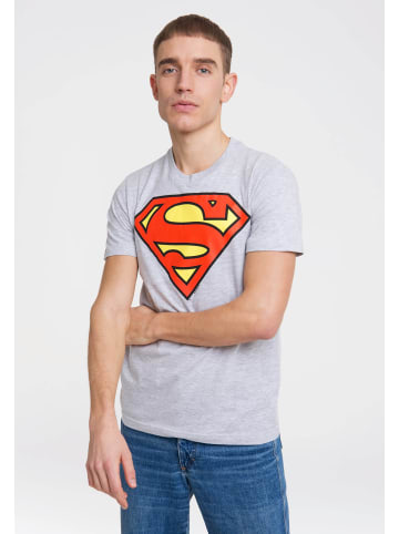 Logoshirt T-Shirt SUPERMAN - LOGO in grau meliert