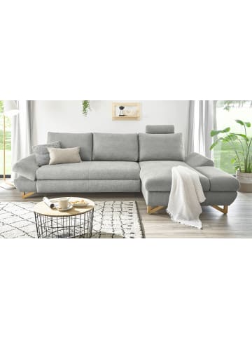 Furn.Design Ecksofa hellgrau Struktur-Stoff, Wohnzimmer Sofa