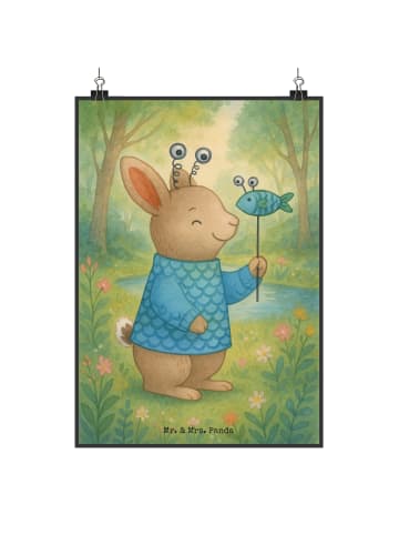 Mr. & Mrs. Panda Wandbild Fische Astrologie Design ohne Spruch in Weiß