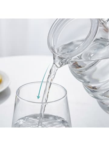 relaxdays Glaskaraffe in Transparent/ Silber - 1688 ml