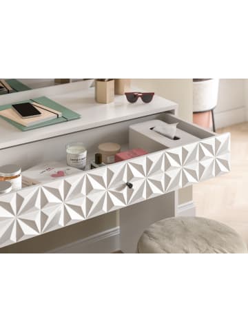 Inn.Furn Schminktisch weiß Hochglanz 117 cm, Kosmetiktisch mit Spiegel