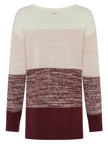 Laura Scott Strickpullover in weiß-rosa-bordeaux mélange