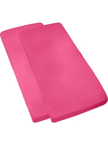 Erwin Müller Single-Jersey Kinder-Spannbettlaken im 2er-Pack Murnau in pink