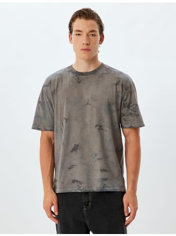 KOTON T-shirt in Kamelfeder Gemustert