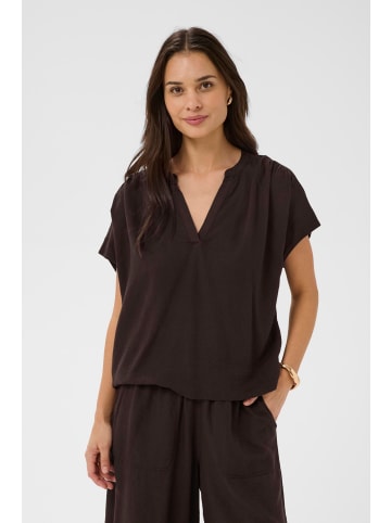 Kaffe Kurzarm-Bluse KAmilia Loose fit in Black Coffee