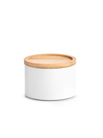 Zeller Present Dose mit Bambusdeckel in weiß