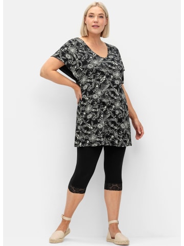 sheego Shirt und Leggings in schwarz-weiß