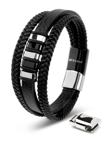 SERASAR Armband "Glory" in Schwarz/Silber