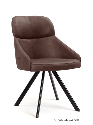58 aufm Kessel ESSZIMMERSTUHL (8er-Set) Denni 52x82x63 Schwarz/Braun