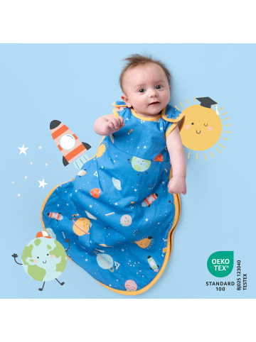 Schlummersack Babyschlafsack, 1.0 TOG in Blau-Gelb