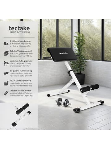 tectake Hyperextension-Bank Coleman rutschfeste Fußenden, schwarz/weiß