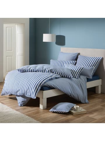 Erwin Müller Edel-Flanell Kuschelkissenbezug in blau-weiß