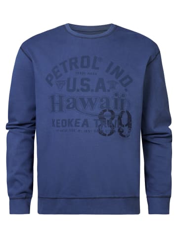 Petrol Industries Sweater mit Aufdruck in Plus Size Journey in Blau