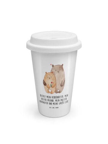 Mr. & Mrs. Panda To Go Becher Bären Liebe mit Spruch in Weiß