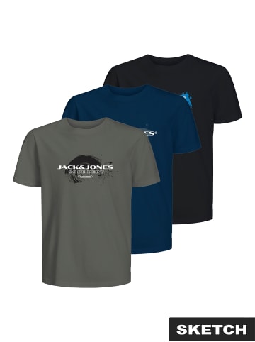 JACK & JONES Junior 3er Pack T-Shirts JCOCONDOR TEE S/S JNR in vetiver