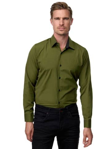 Rusty Neal Business Hemd Slim Fit Premium Cotton-Stretch in Khaki