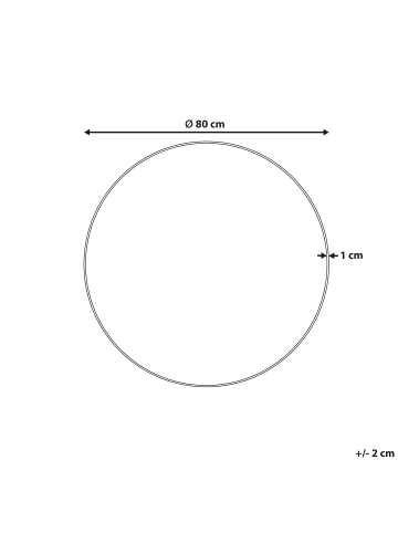 Beliani Wandspiegel ANNEMASSE in Schwarz - (W) 80 x (H) 80 x (L) 3 cm