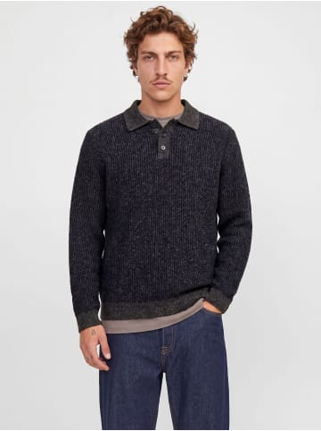 Jack & Jones Gestricktes Polo in Medium Grey Melange