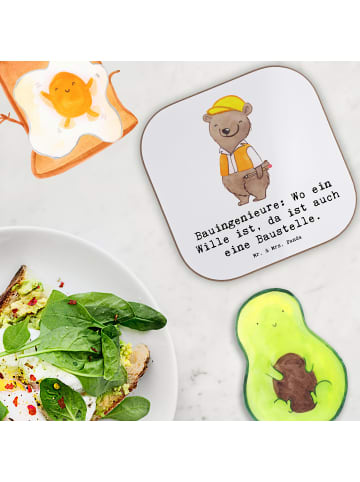 Mr. & Mrs. Panda Untersetzer für Gläser Bauingenieur Wille mit S... in Weiß