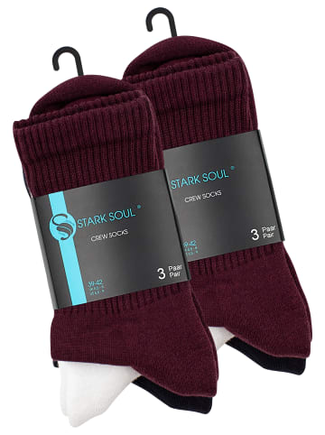 Stark Soul® Sportsocken 6 Paar, mit FROTTEESOHLE in burgund/weiss/marine