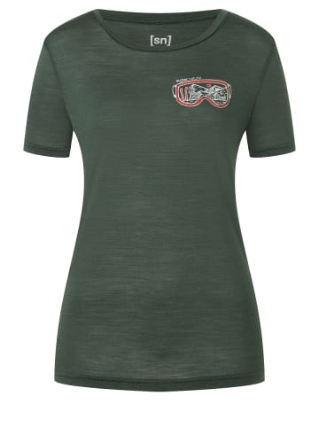 super.natural Merino T-Shirt in dunkelgrün