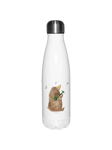 Mr. & Mrs. Panda Thermosflasche Bär Gitarre ohne Spruch in Weiß