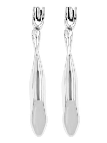 Adeliás Damen Ohrringe – Klappcreole aus Edelstahl in silber