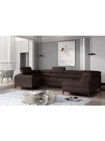 MF Design Esco Recamiere Rechts in Braun -  (L) 200 x (B) 336 x (H) 92 cm