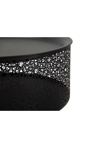 Mauro Ferretti Couchtisch aus schwarzem und goldenem Metall, Ø 35 x 50 cm