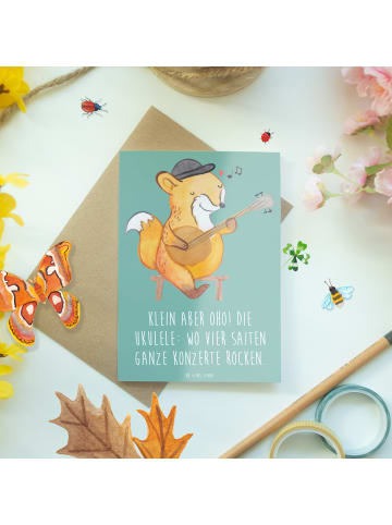 Mr. & Mrs. Panda Klappkarte Ukulele Magie mit Spruch in Meeresbrise