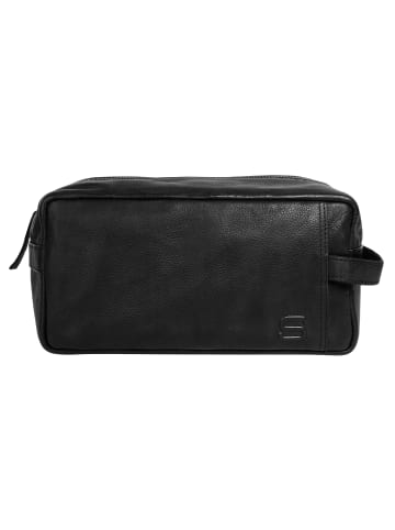 SPIKES & SPARROW Kulturtasche TOILETRY BAG echt Leder in schwarz
