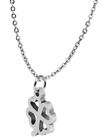 Adeliás Damen Anhänger – Kleeblatt Anhänger aus Edelstahl in silber