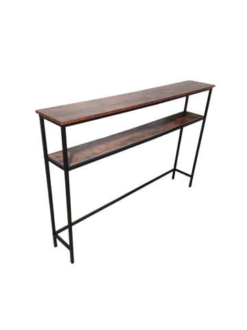 relaxdays Konsolentisch in Braun/ Schwarz - (B)120 x (H)80 x (T)20 cm