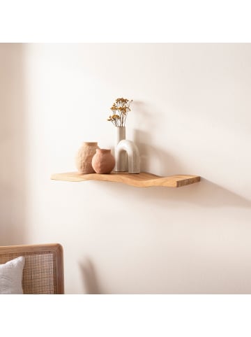 FineBuy Wandregal in Braun / Akazie / 60x20x3