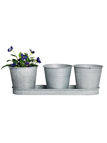 Esschert Design 3er-Set: Blumentopf in grau