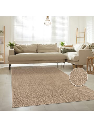 KADIMA DESIGN Teppich Kurzflor Unifarben Wohnzimmer schmutzabweisend in Beige