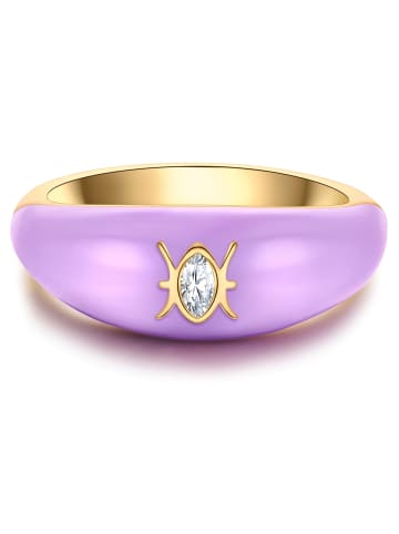 Glanzstücke München Ring Sternzeichen Fische aus Sterling Silber mit Zirkonia in gelbgold