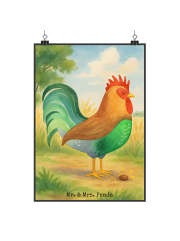 Mr. & Mrs. Panda Wandbild Hahn Korn Design ohne Spruch in Weiß