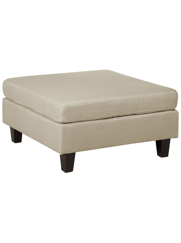 Beliani Ottomane FEVIK in Beige/Schwarz - (W) 76 x (H) 39 x (L) 76 cm