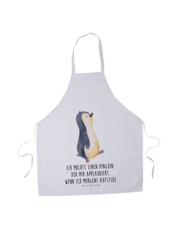 Mr. & Mrs. Panda Grillschürze Pinguin mHerzieren mit Spruch in Weiß