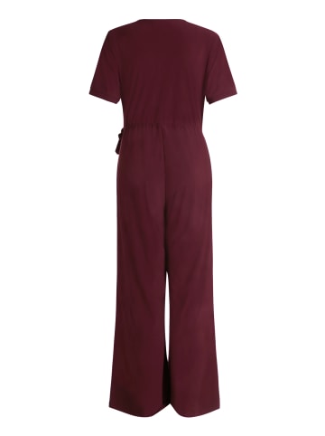 CARTOON Jumpsuit mit Bindegürtel in Dark Aubergine