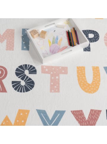 KADIMA DESIGN Kinderteppich waschmaschinenwaschbar Alphabet Kinderzimmer in Mehrfarbig
