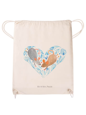 Mr. & Mrs. Panda Stofftasche Mäuse Herz ohne Spruch in Creme