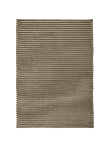 Erwin Müller Fleece, Microfaser Wohndecke Aosta in taupe